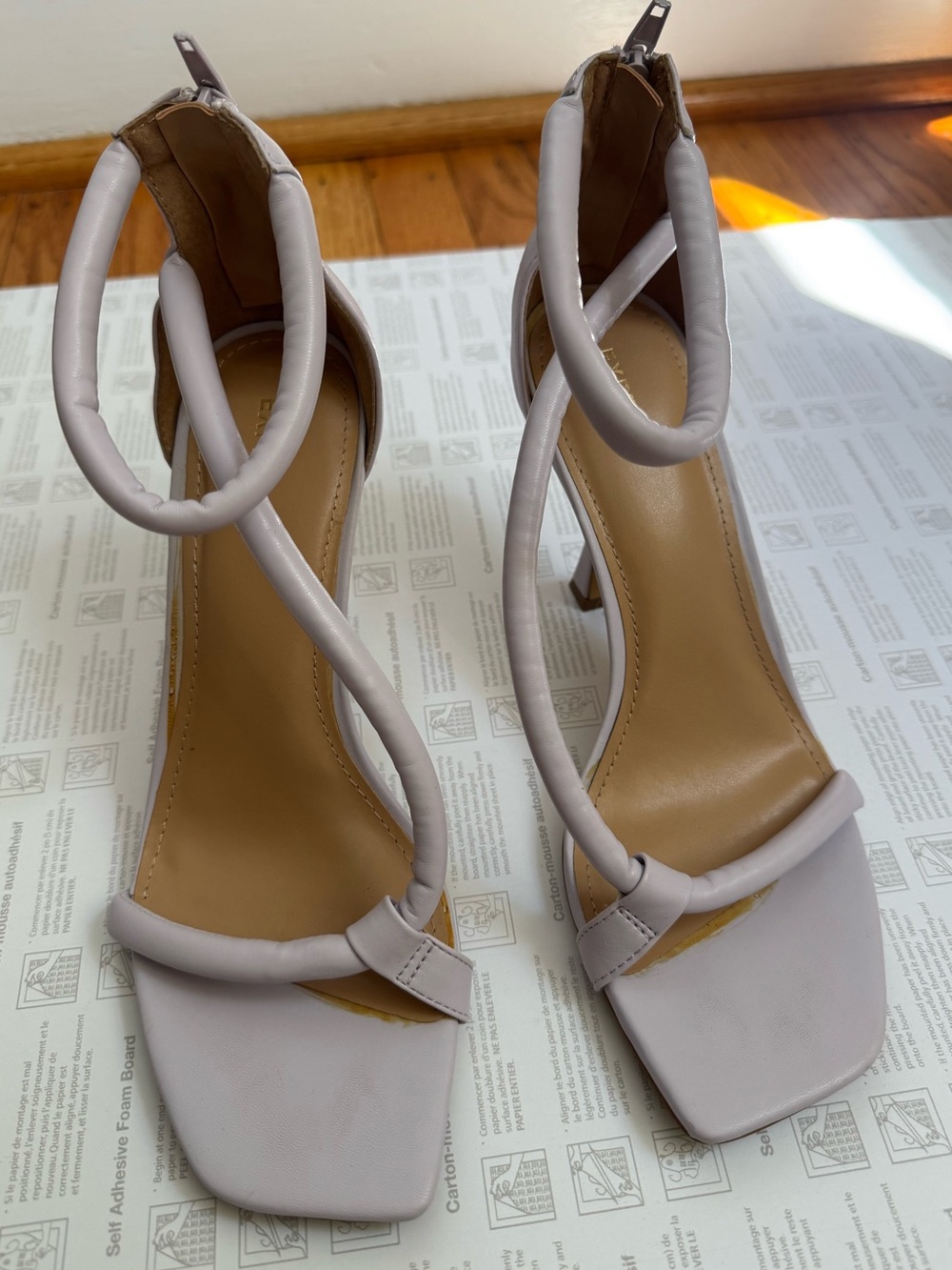 Express Women's Lilac Strappy Square-Toe Heeled Sandals